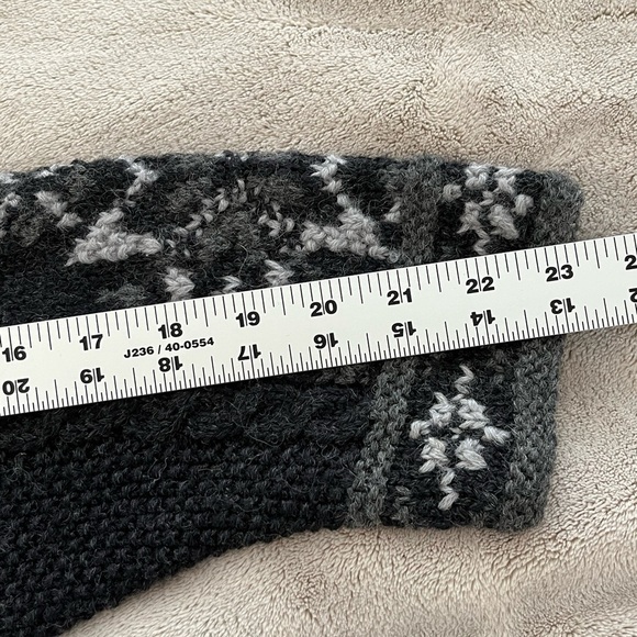 Herman Geist Hand Knit 100% Wool Zippered Cabincore Sweater Cardigan Size Large - Picture 12 of 13